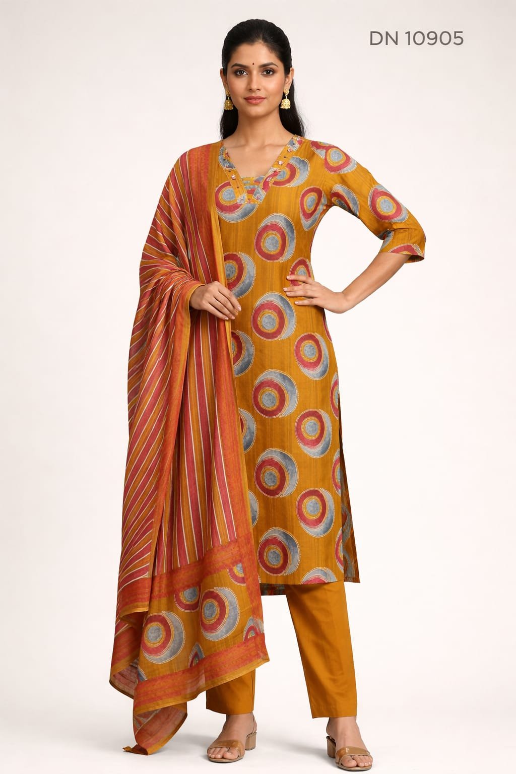 10905 AI 10905 Kurti Pant Dupatta - Image 1